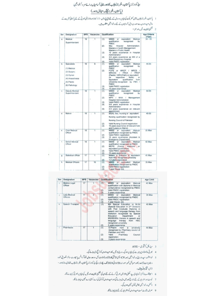 punjab rangers jobs advertisement